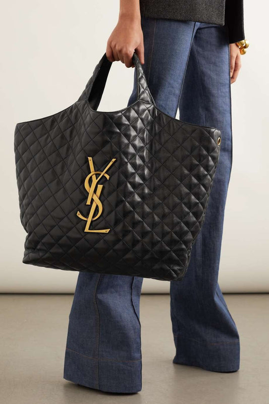 SAINT LAURENT Icare extra large embellished quilted leather tote60 × 39 × 8 cm