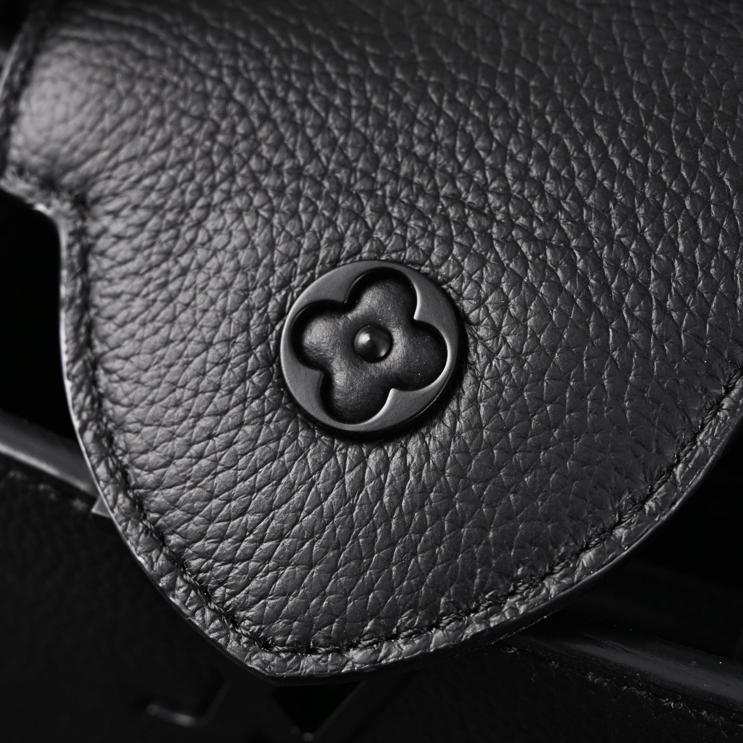 Louis Vuitton Black Grain Leather Mini Top Handle Bag With Chain Strap